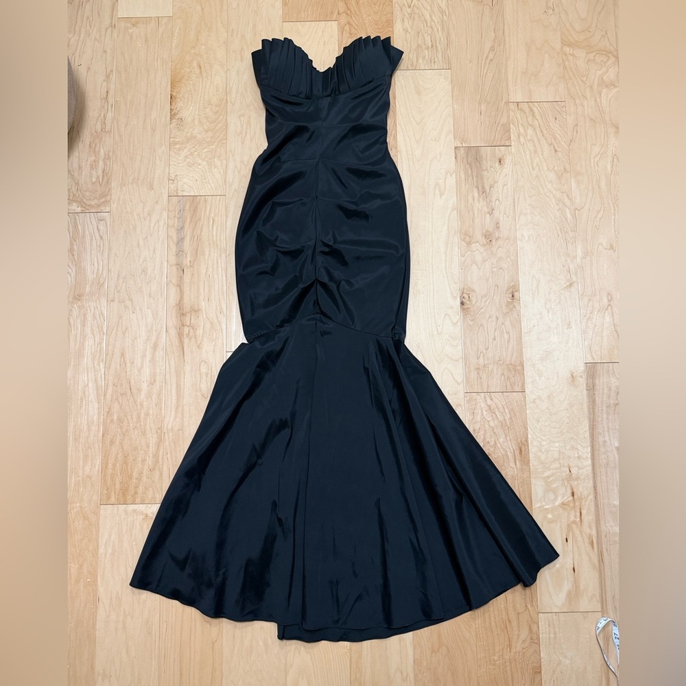 Betsy & Adam Midnight Strapless Gown - Picture 3 of 6